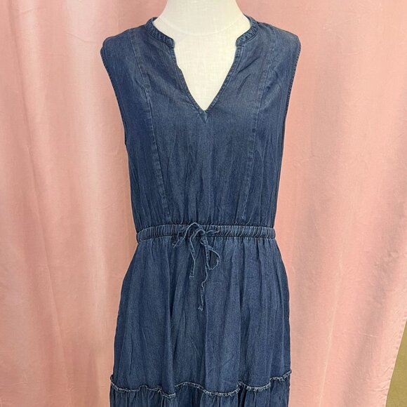 Chaps Dresses & Skirts - Chaps Denim Midi Dress Size Medium With Pockets